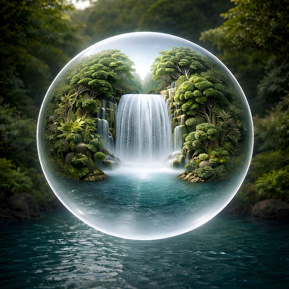 Emerald Cascade aluminium dibond wall art 60x60 cm metal print