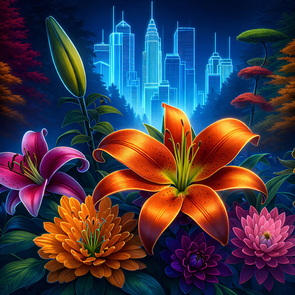Urban Bloom aluminium dibond wall art 60x60 cm metal print