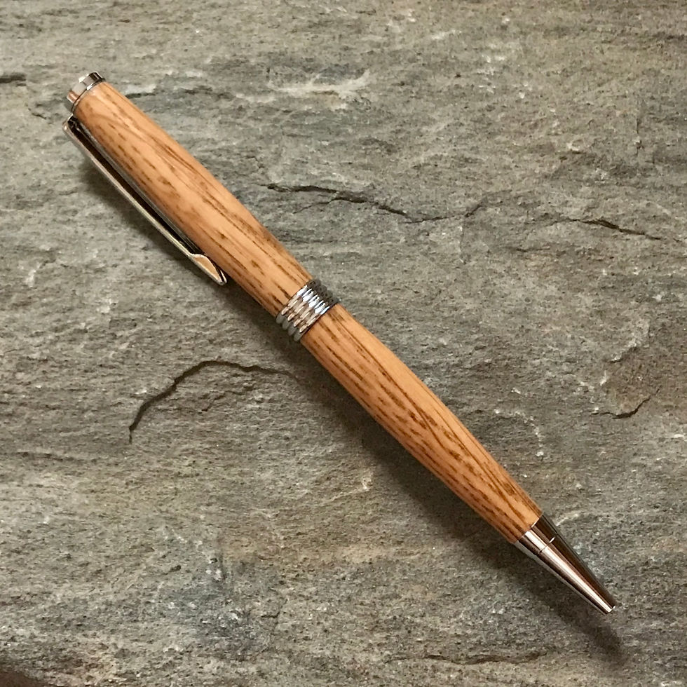 Thumbnail: Barrel Stave Wood on Chrome Ballpoint