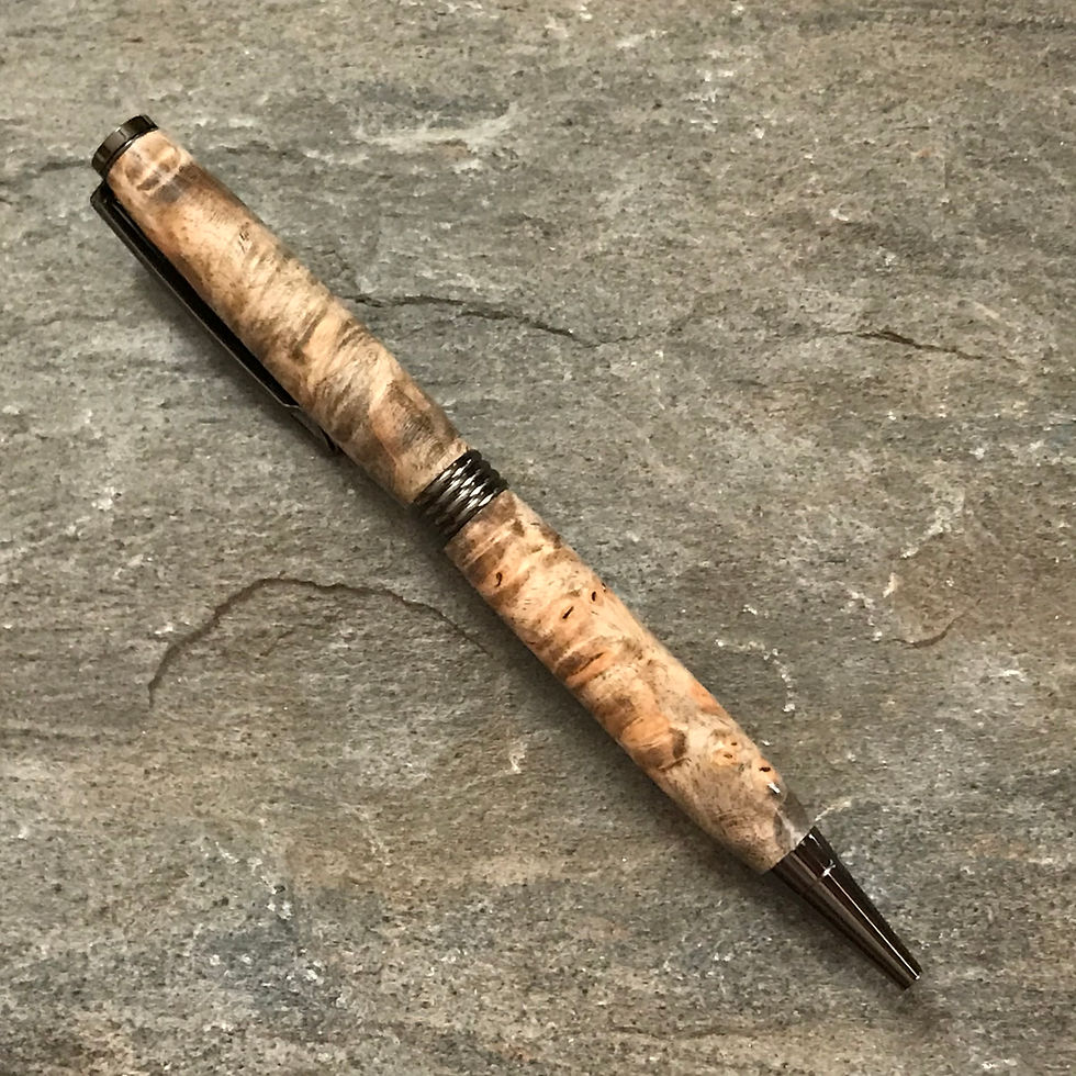 Thumbnail: Spalted Maple Burl on Gunmetal Ballpoint