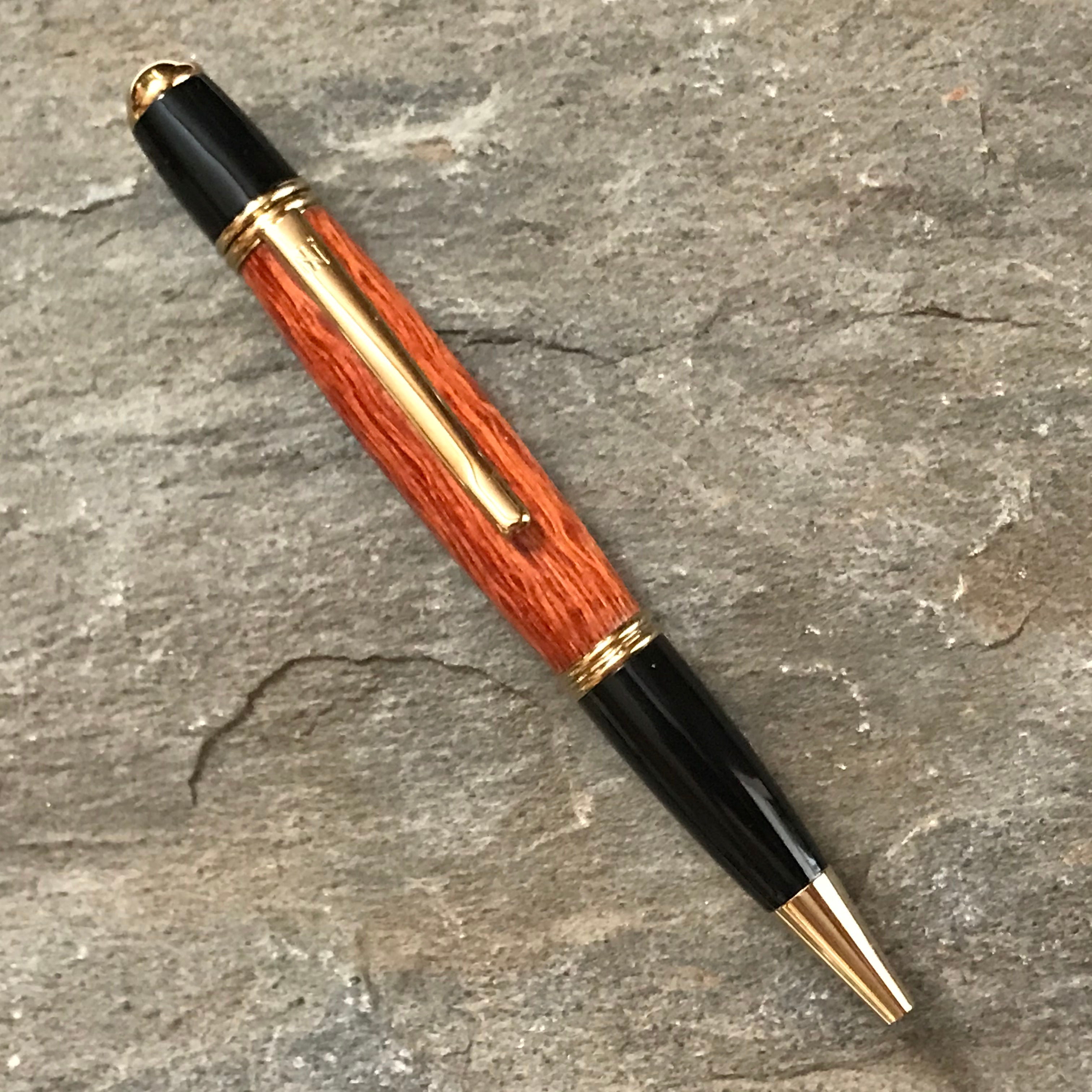 Birdseye Lace Sheoak on Gold Titanium Ballpoint