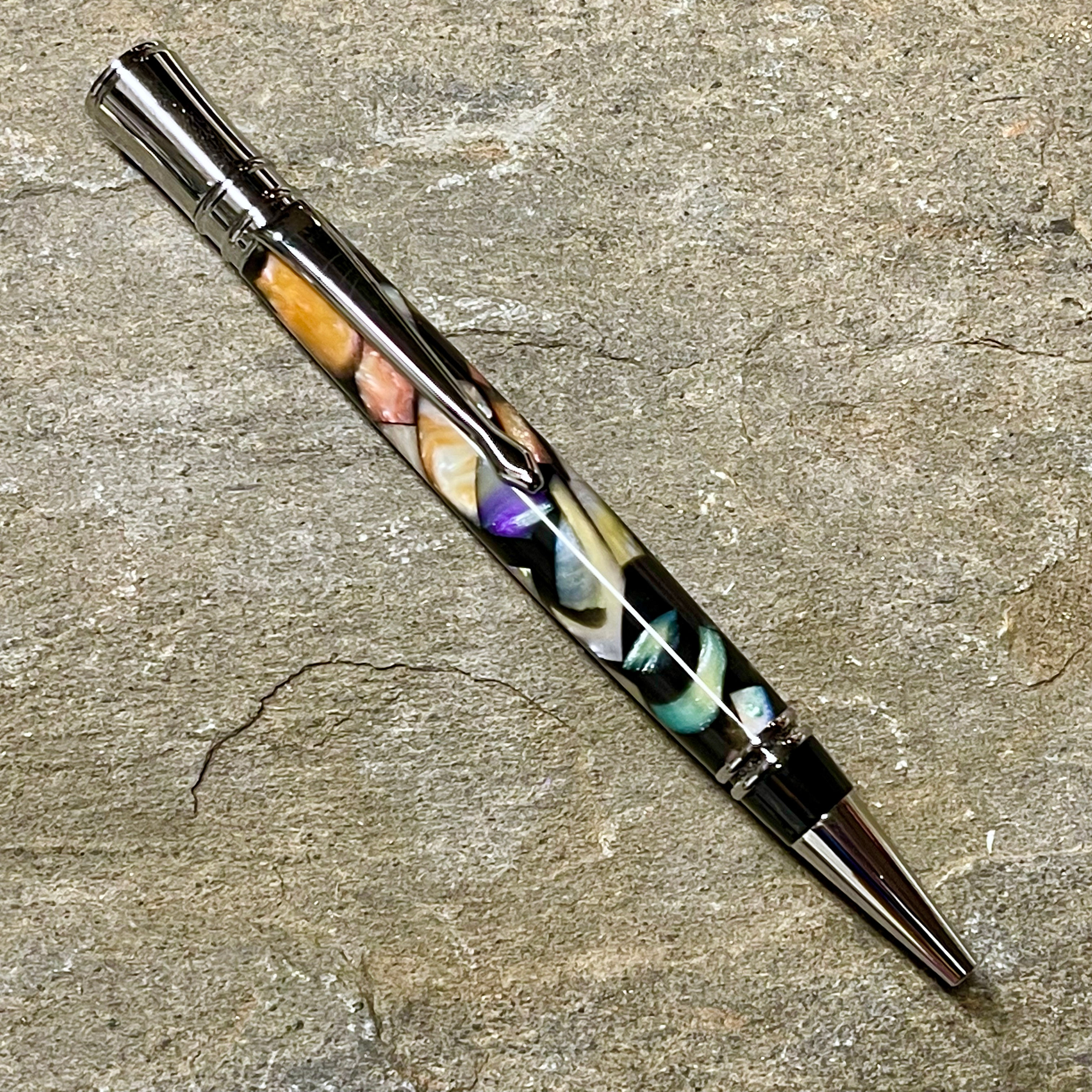 Kaleidoscope Acrylic on Chrome Ballpoint