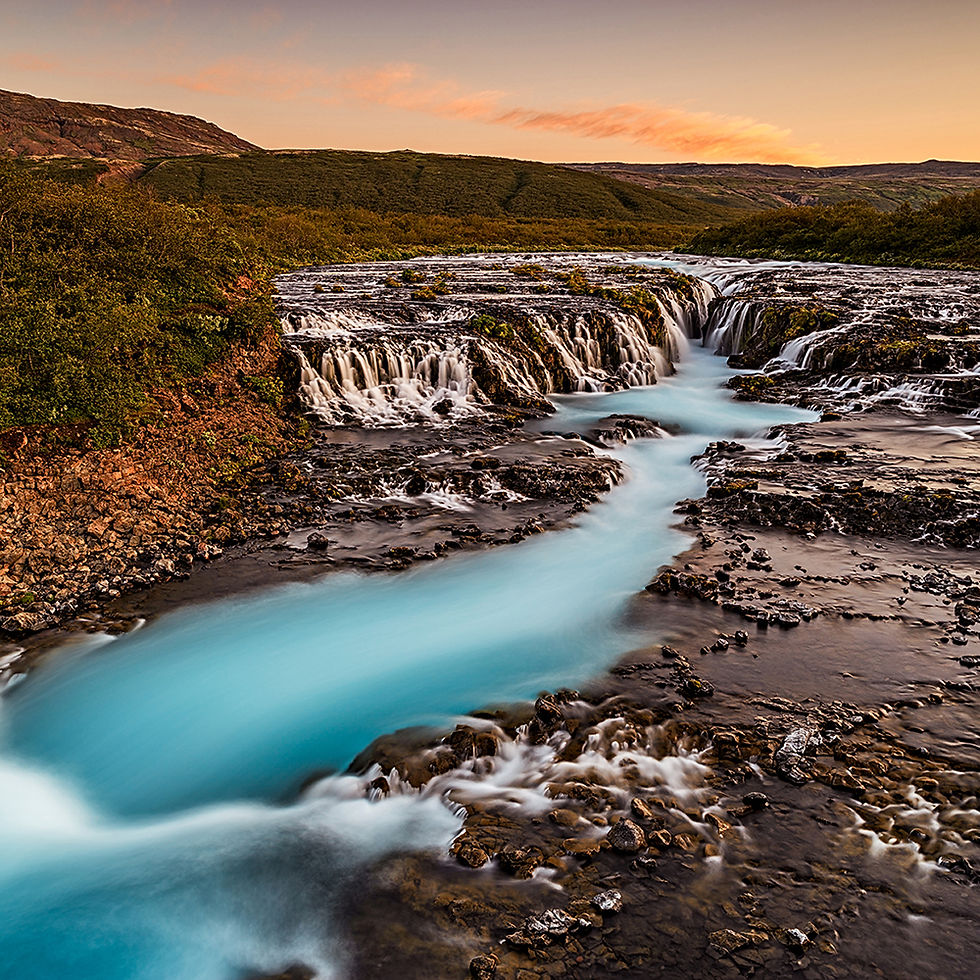 Thumbnail: Brúarfoss Waterfall at the Golden Hour