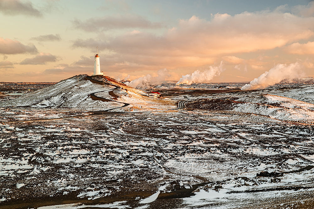 Reykjanes Lighthouse in Reykjanes Peninsula