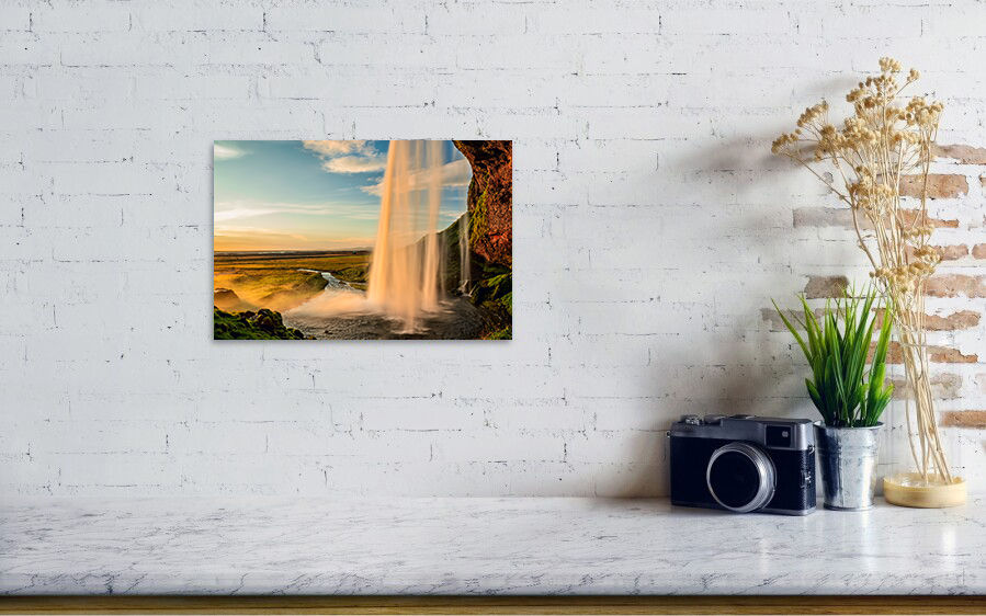 Thumbnail: Seljalandsfoss Waterfall at Sunset 20x30 cm Chromaluxe
