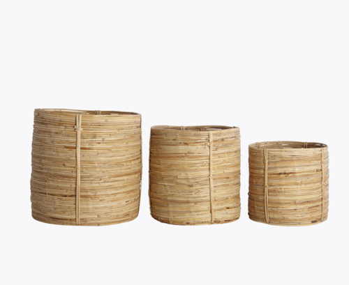 Handgevlochten Opbergmanden Set van 3 – Natuurlijke Wasmanden met Deks – vtwonen Handgevlochten Opbergmanden Set van 3 – Natuurlijke Wasmanden met Deks – vtwonen