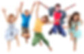 group of barefeet children shouting scre