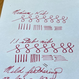 Fountain Pen Ink Swatch and Flow Test