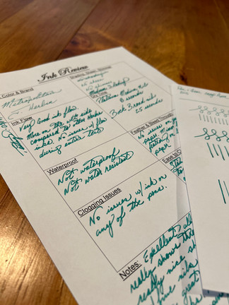 J Herbin Fountain Pen Ink Review Metropolitain Handwritten Review Notes