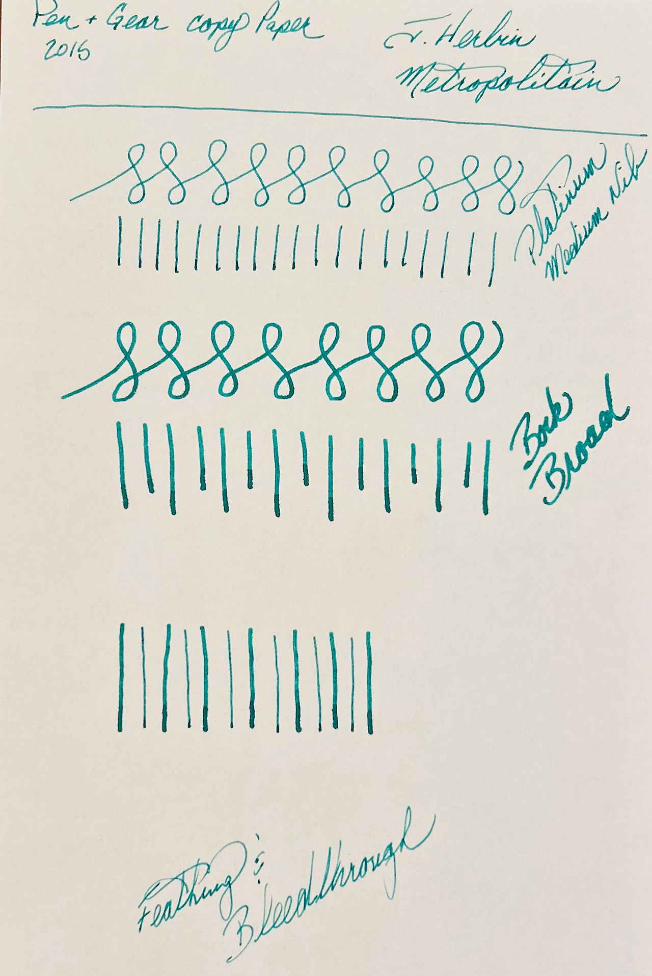 J Herbin Fountain Pen Ink Review Metropolitain  Smoothness Test