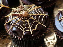Chocolate Spider Web Cupcakes