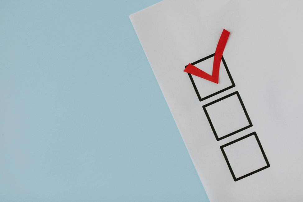 Checklist with a blue background
