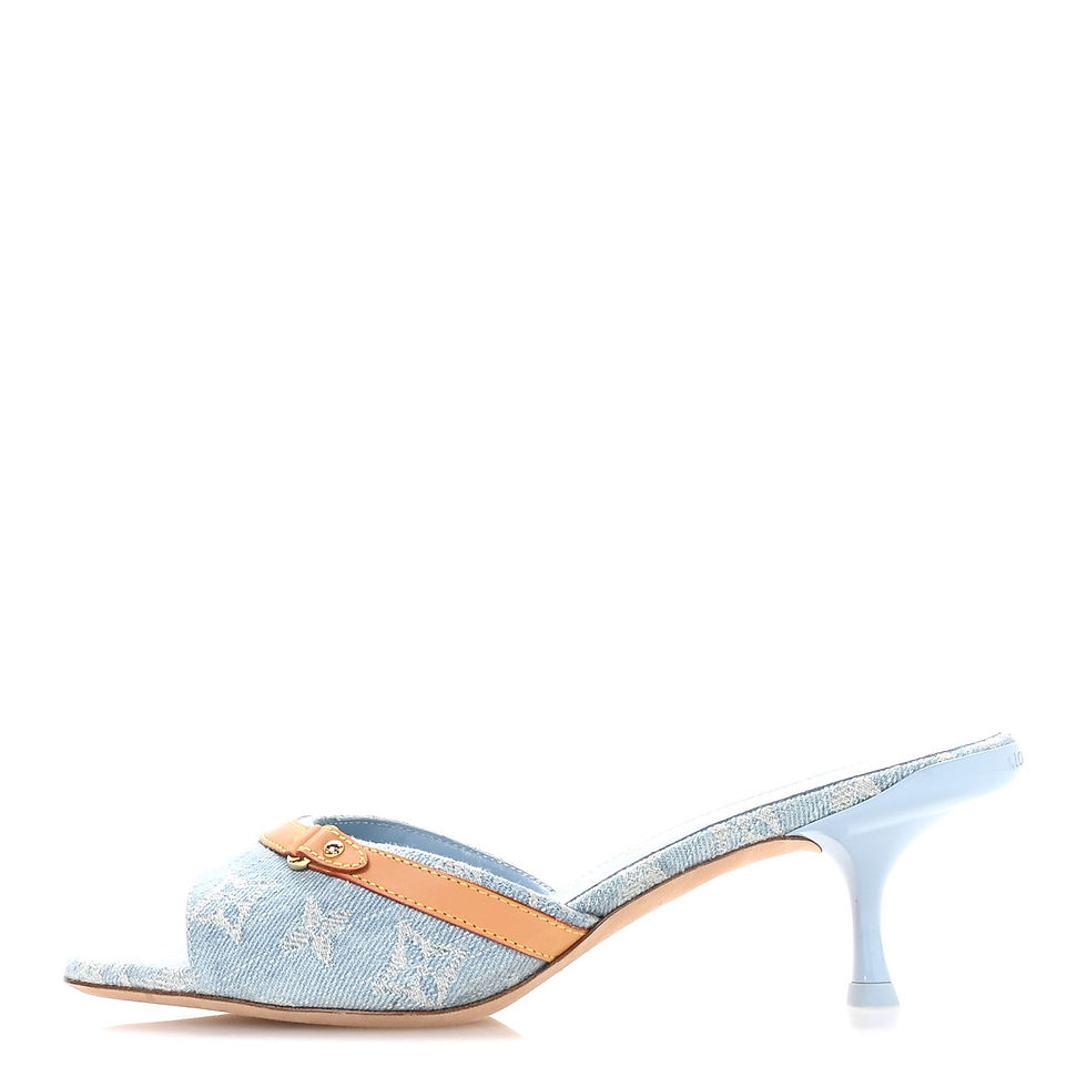 Thumbnail: Louis Vuitton 6AM Monogram Denim Kitten Heels
