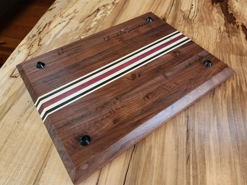 Thumbnail: Handcrafted Walnut Charcuterie Board with Exotic Inlays | Made to Order