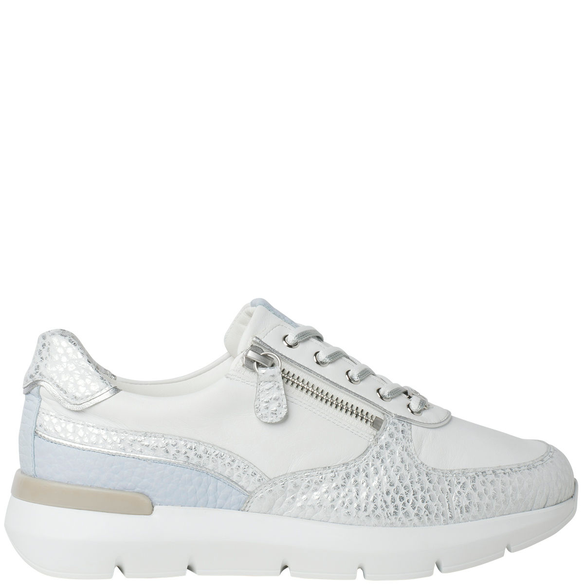 HASSIA 9-301315-7634 SNEAKER WIT/ZILVER