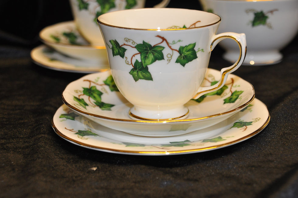 Thumbnail: Colclough ivy leaf bone china made in England Tea set 21 pieces