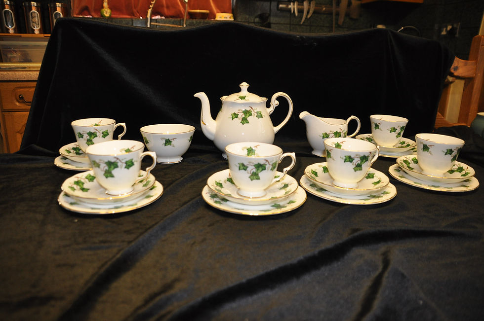 Thumbnail: Colclough ivy leaf bone china made in England Tea set 21 pieces