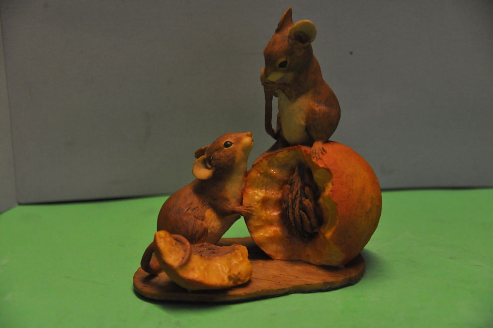 Thumbnail: Aynsley master craft Hand painted Mice on a Peach