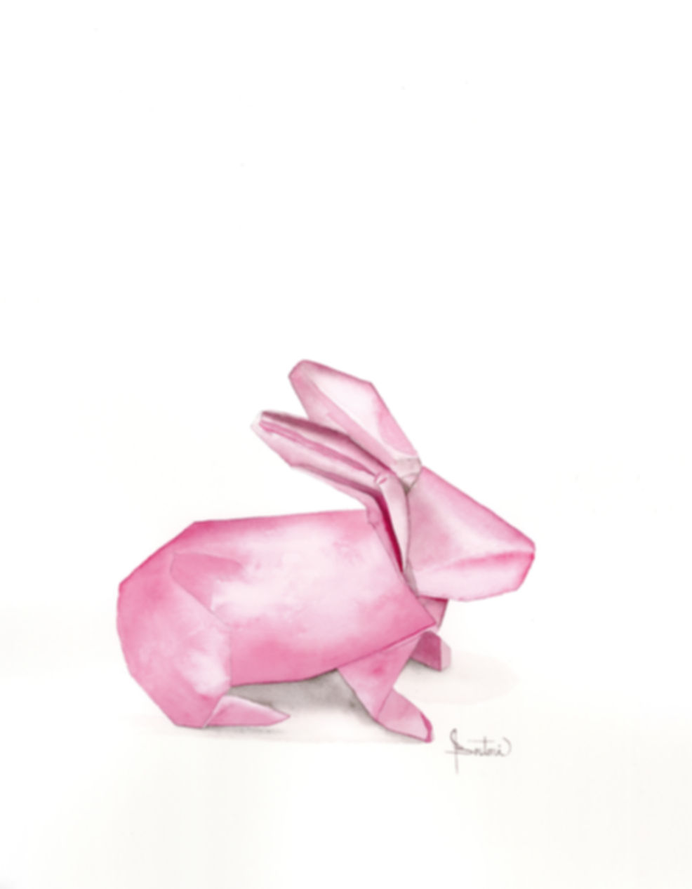 Origami Pink Bunny