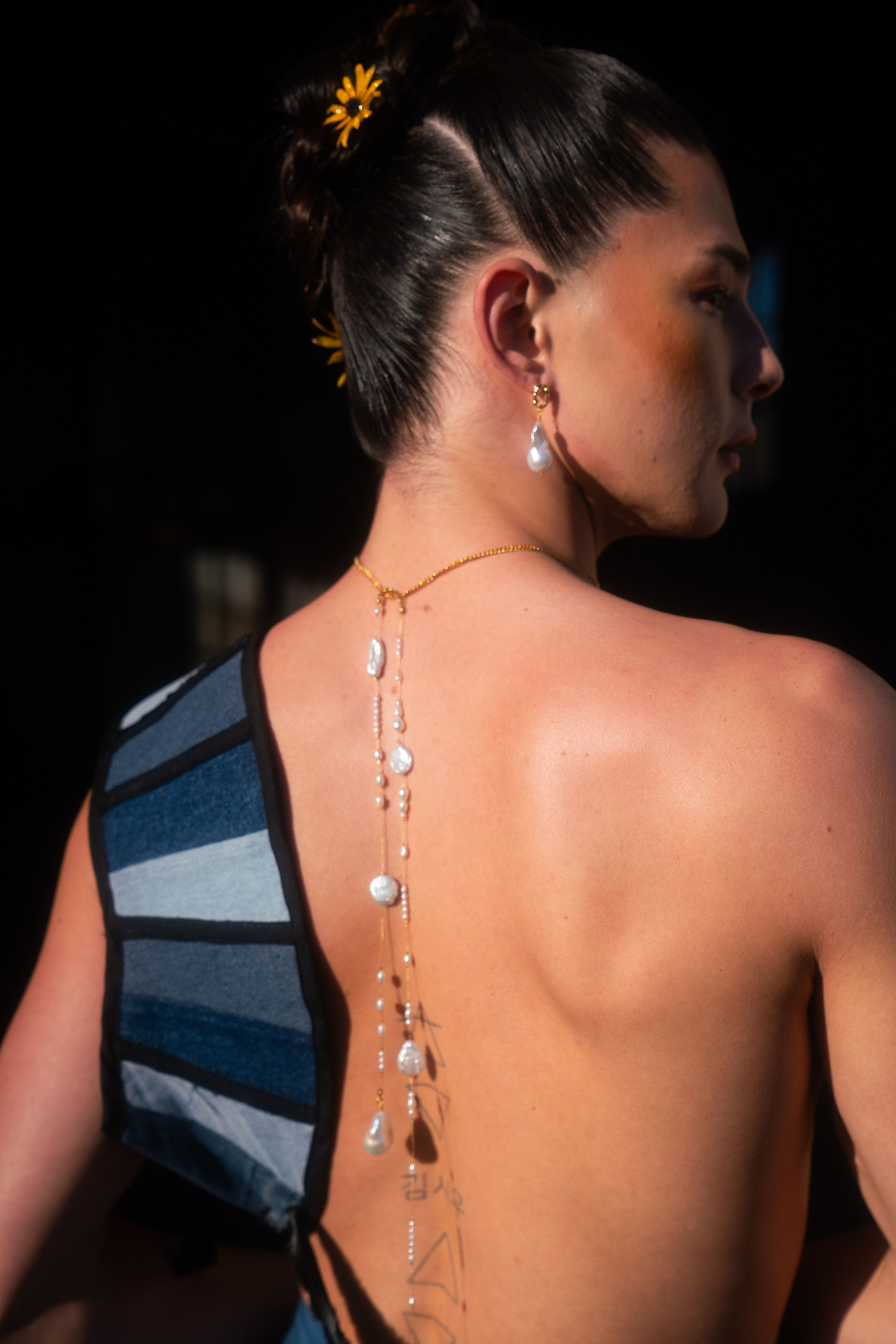 Bure'n - Orchid Necklace w/ Back Dangle