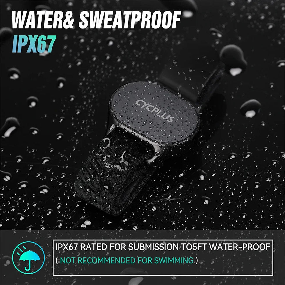 Thumbnail: Black OKPLUS smart band, WATER & SWEATPROOF IPX67 on wet surface.