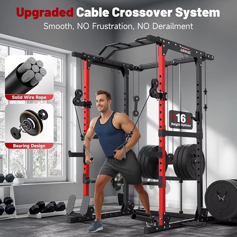 Thumbnail: Power Cage,1500Lbs Multi-Function Power Rack with Adjustable Cable Crossover Sys
