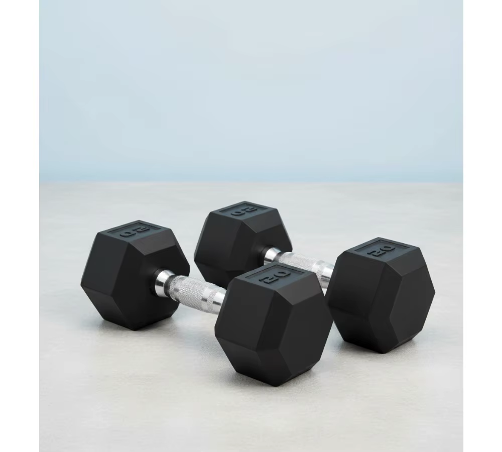 Coated Hex Dumbbell Set | Multiple Weights 3-50Lb | Home Gym Strength Training E