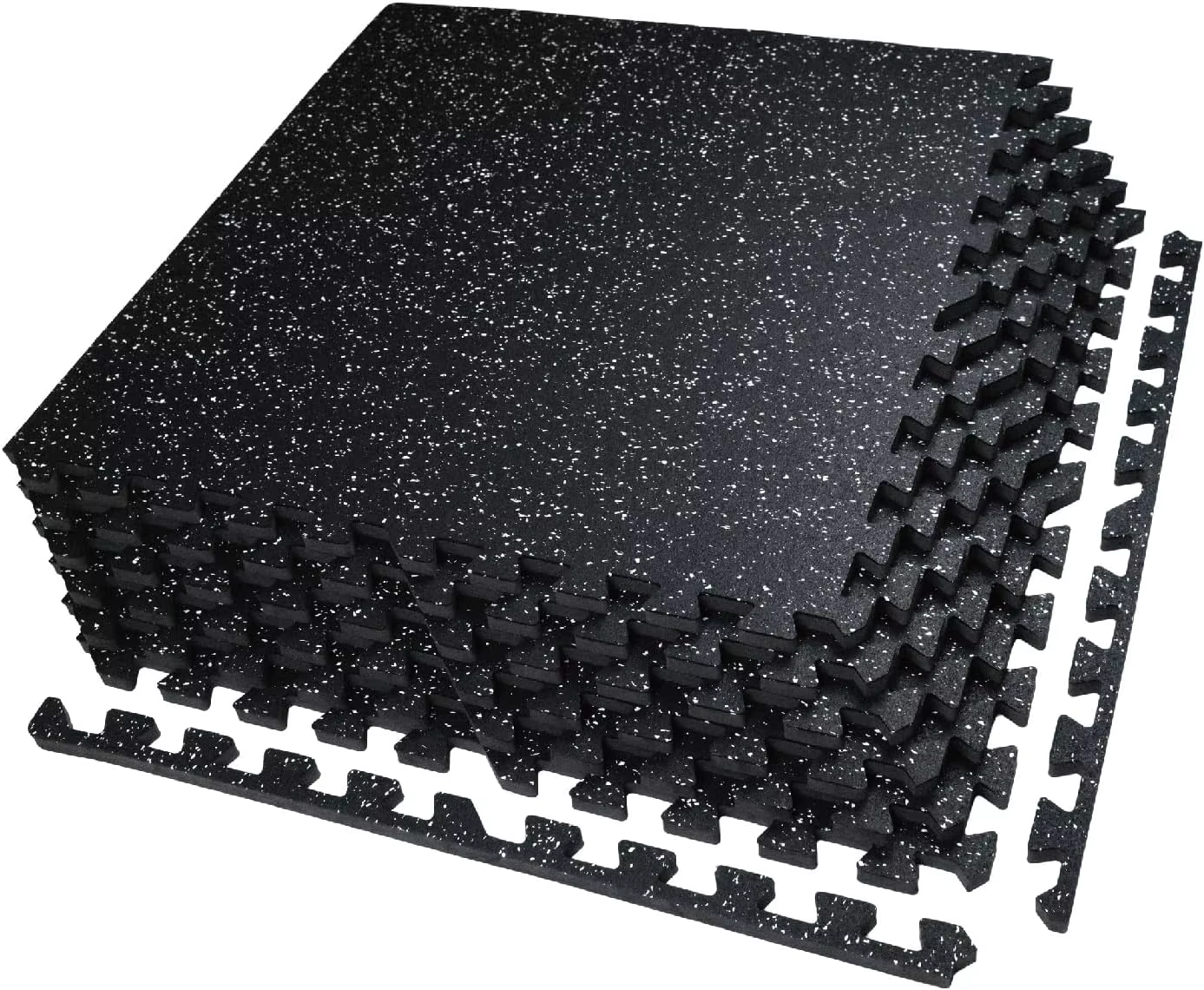 24 Sq Ft Interlocking Gym Floor Mats, 6 Tiles with Rubber Top & EVA Foam for Hom