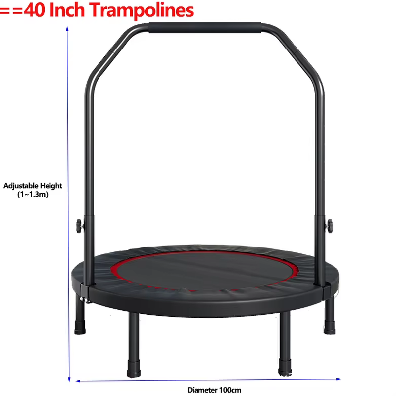 Portable Folding Trampolines Bodybuilding Door Type Handrail Spring Bed Rubbing