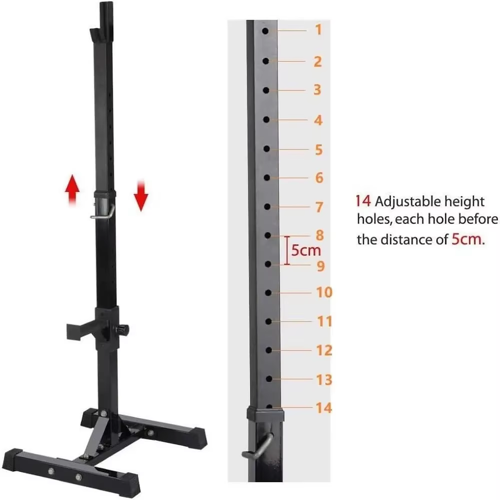 Thumbnail: Best - Pair of Adjustable Squat Rack Standard 44-70 Inch Barbell Rack, Solid Ste
