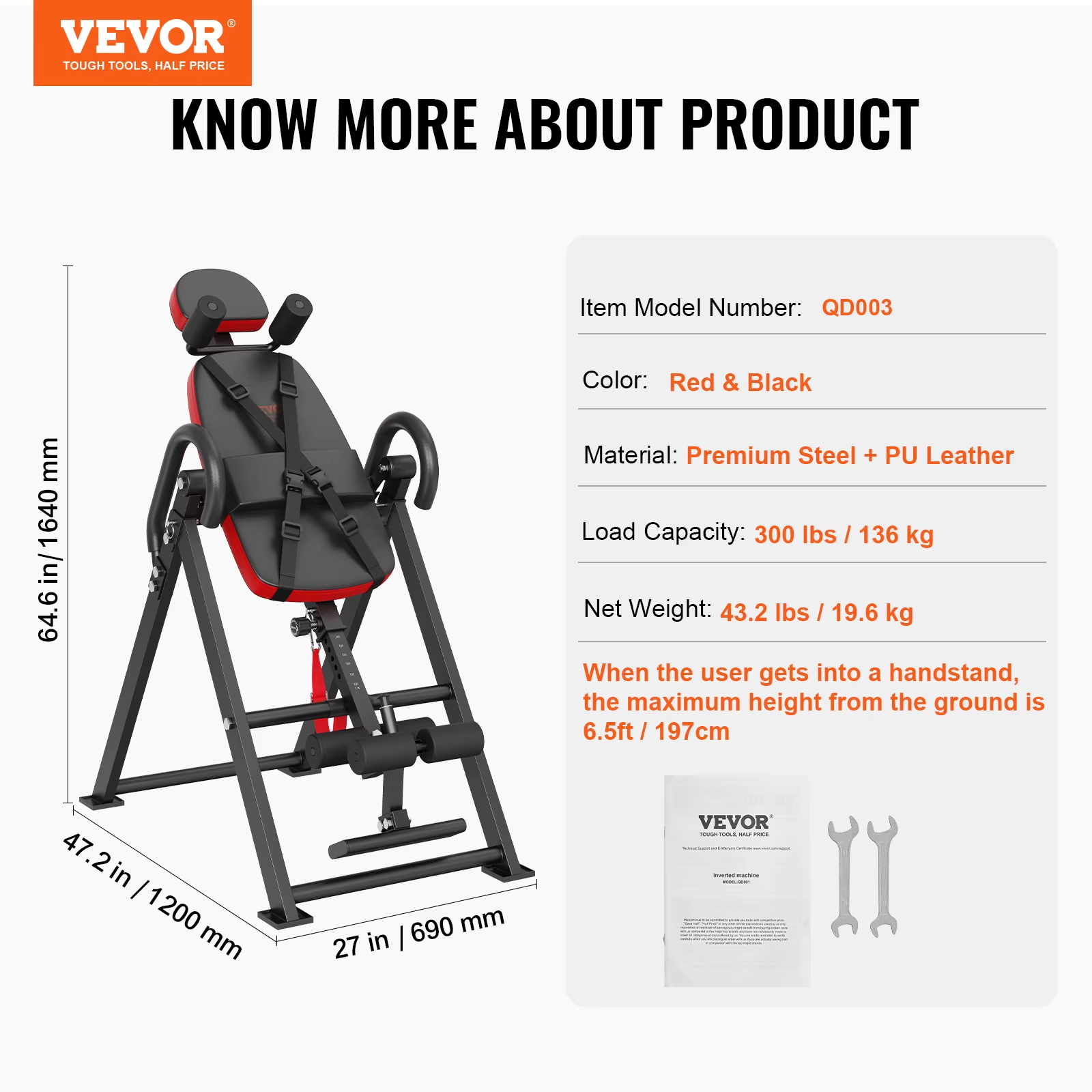 Succebuy Inversion Table, Decompression Back Stretcher Machine, Strength Trainin