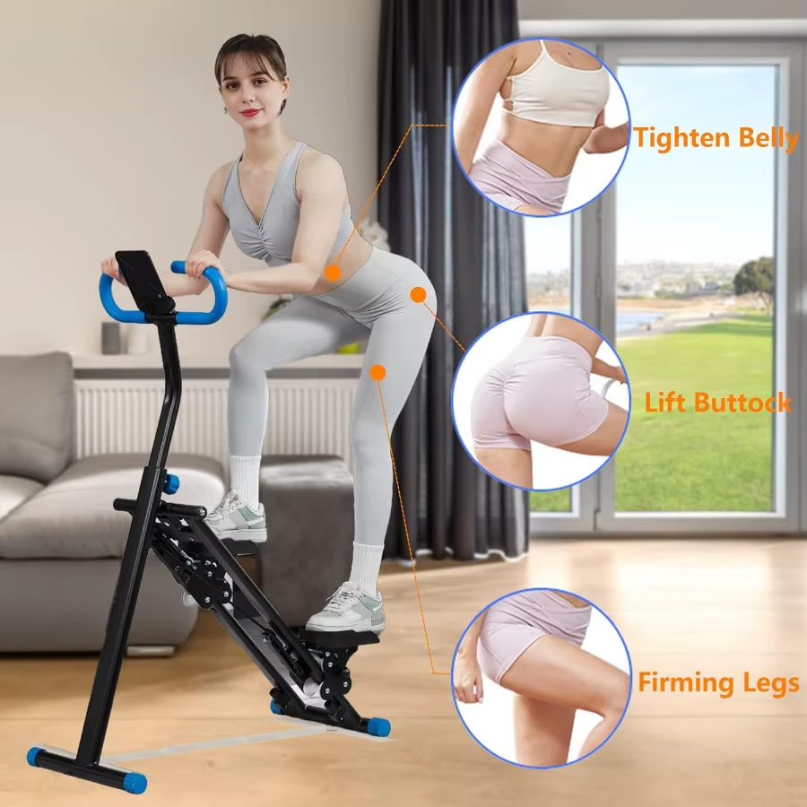 Thumbnail: Folding Vertical Climber Cardio Exercise Machine for Home Gym with Adjustable Ha