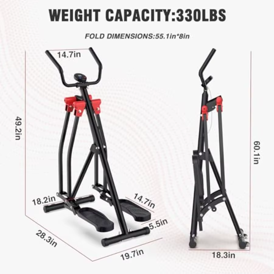 Thumbnail: Air Walk Elliptical Glider Machine for Home Gym Full-Body Cardio Workout with 36