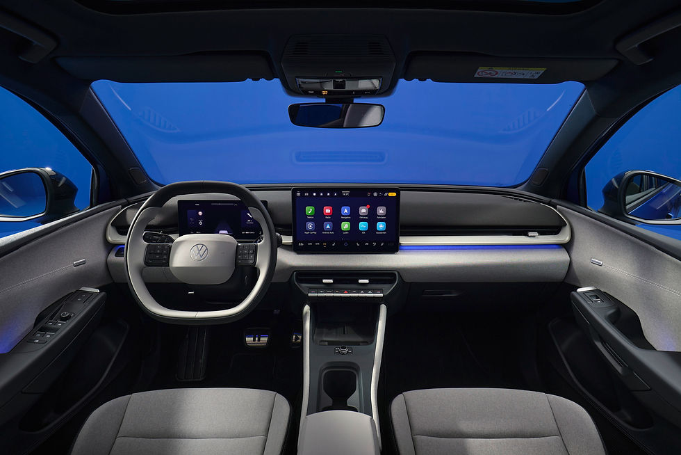 Innenraum des VW ID. Polo: Digitales Cockpit mit großem Touchscreen und aufgeräumtem, funktionalem Design. Foto: Volkswagen