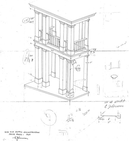 ric Johanessen's portico restoration from drawing from 1969