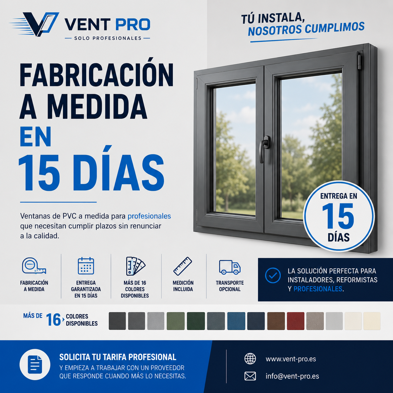 Certificado de garantía de ventanas PVC Vent Pro