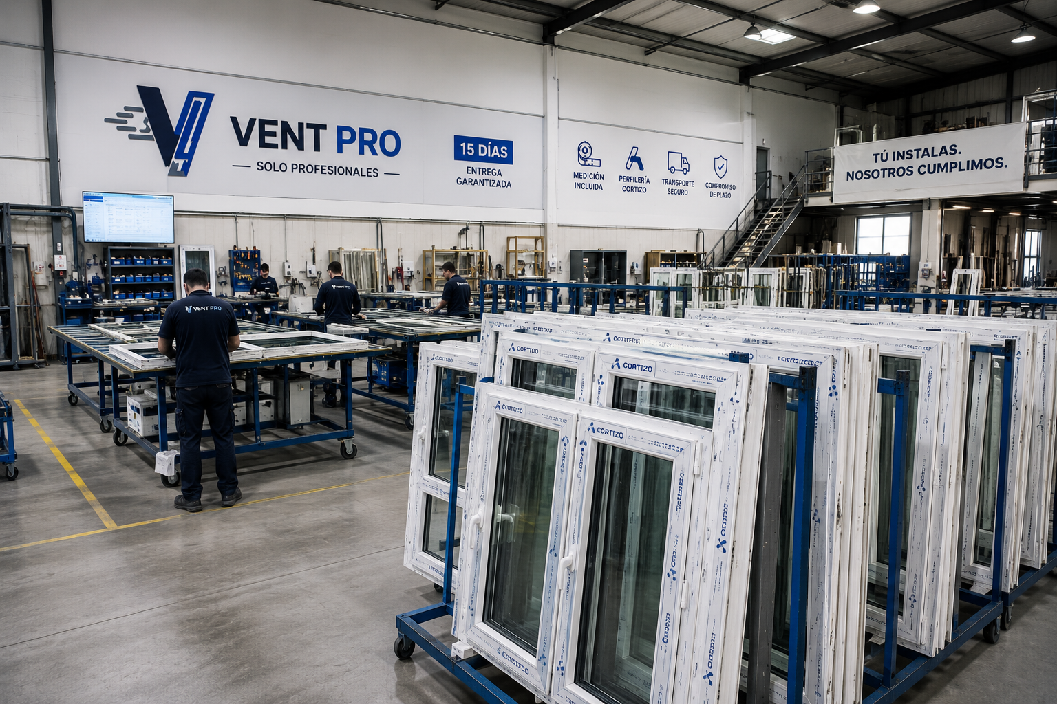 Ventanas PVC recicladas en el taller de Vent Pro