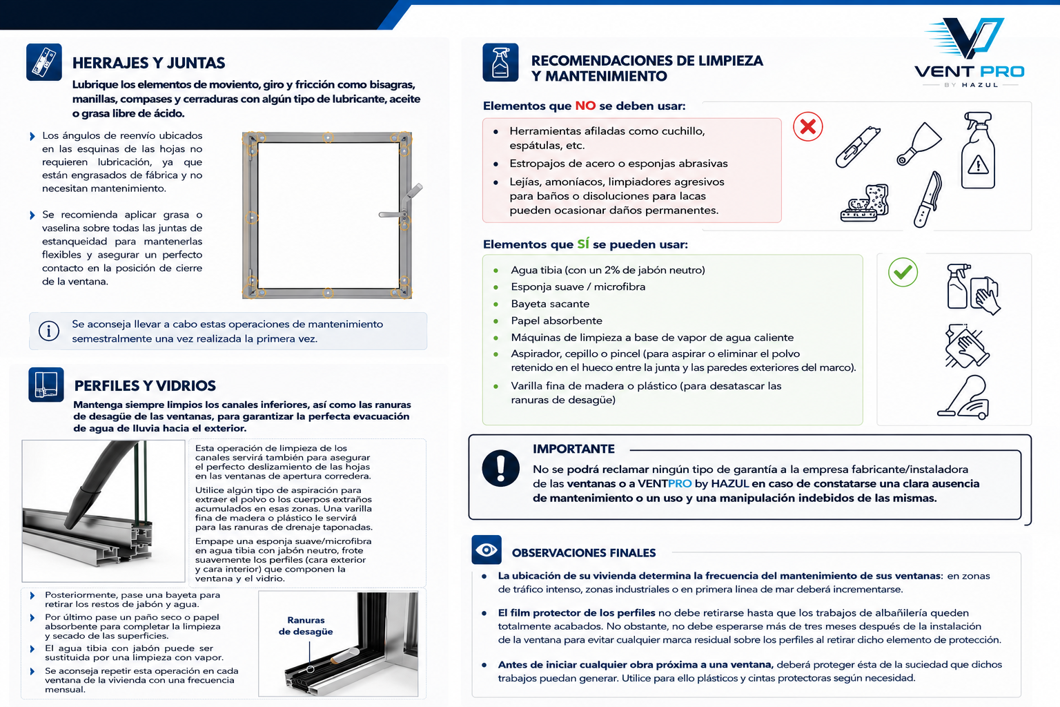Ventana PVC con buen aislamiento frente a la condensación