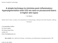 A simple technique to minimise post-inflammatory hyperpigmentation