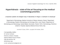 Hyperhidrosis - state of the art focusing on the medical cosmetology practice.