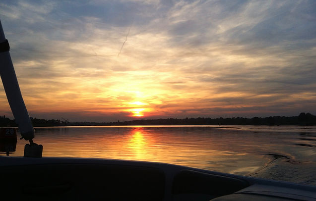 Sunset from boat