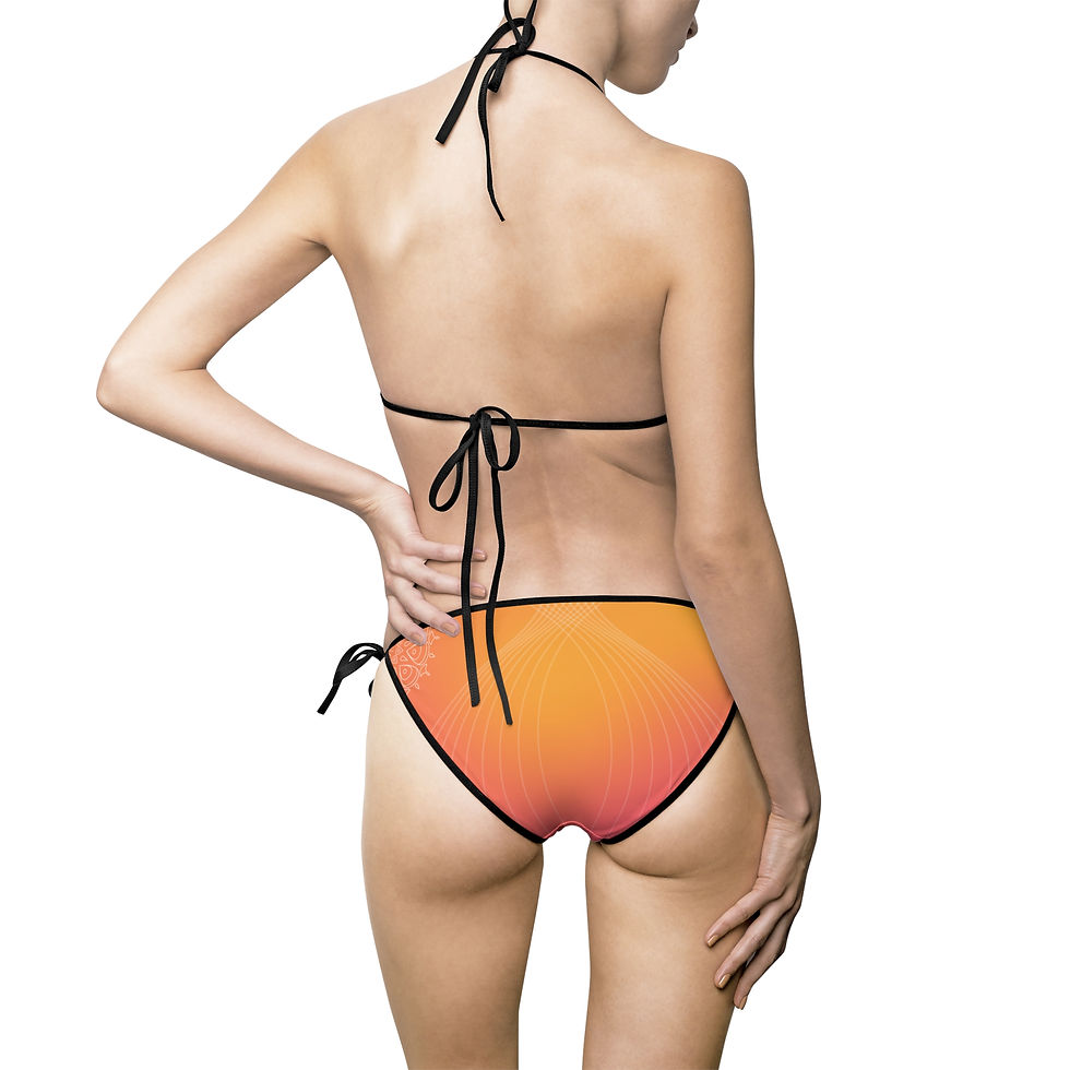 Thumbnail: Stylish Women’s Bikini Swimsuit - Ocean Wave Design for Beach Getaways