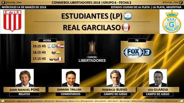 Estudiantes (ARG) vs Real Garcilaso (PER)