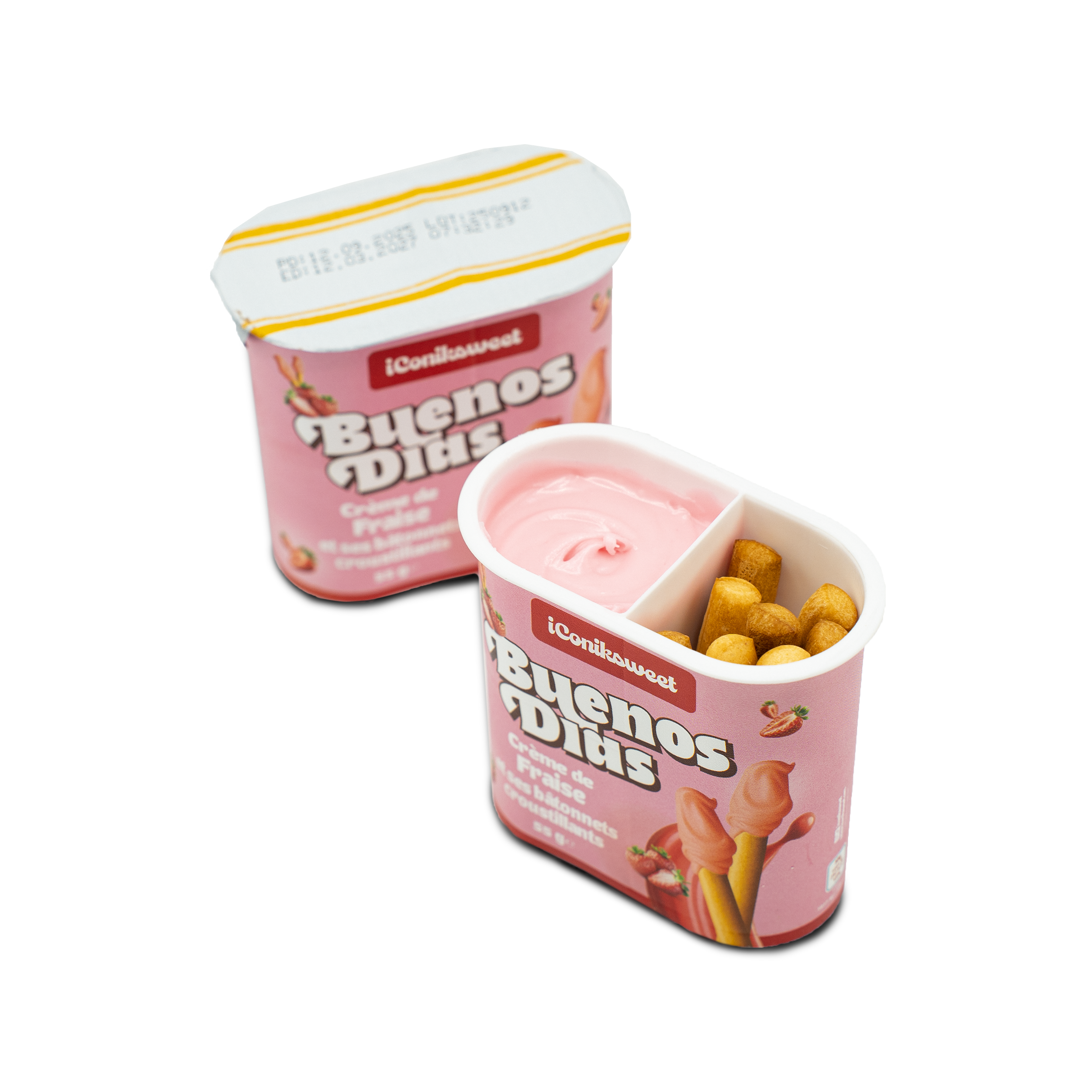 Buenos Dias - Crème de fraise et ses bâtonnets croustillants