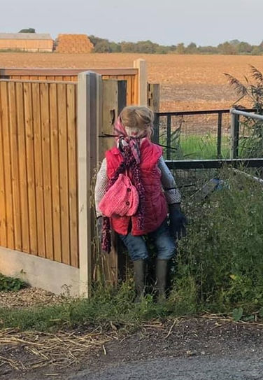 Farmer scarecrow at Saltfleetby Scarecrow Festival 2021