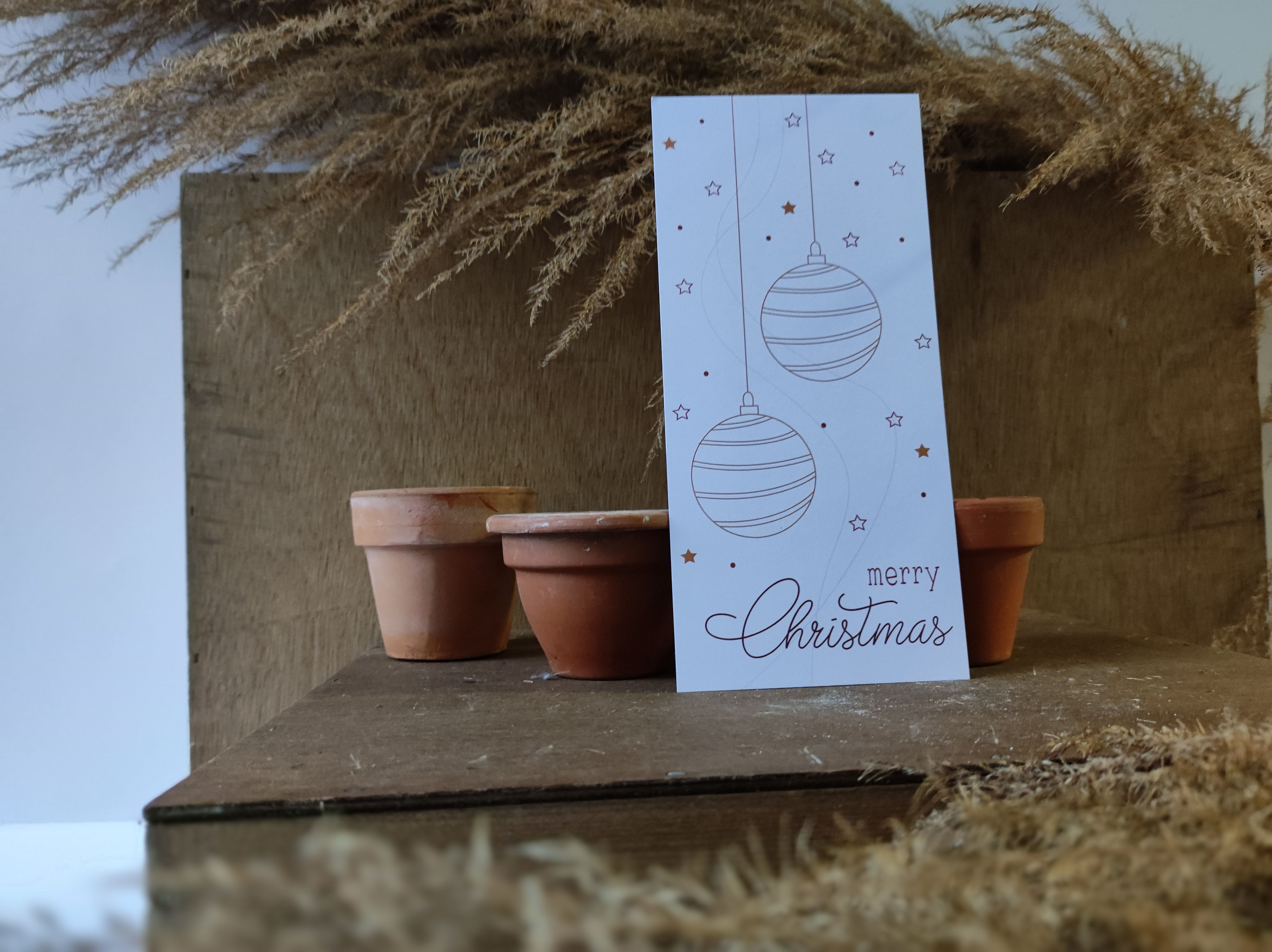 Kerstkaart - Kerstballen