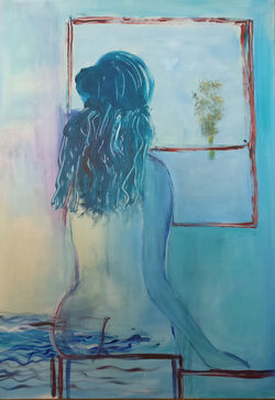 Woman and window - 70/100 cm