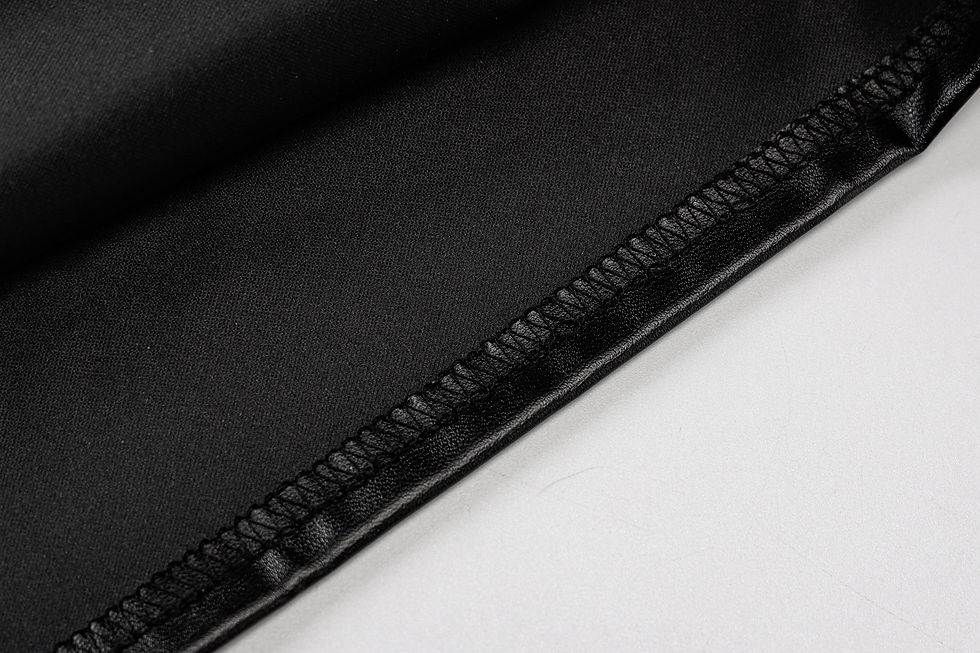 Miniatura: Vestido de Verão Preto Sem Alças Body com Couro do Plutônio fino