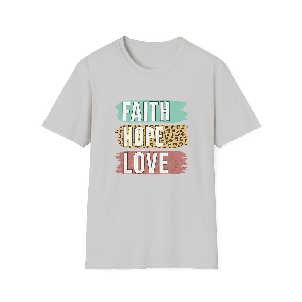 Thumbnail: Faith Hope Love T-Shirt | Unisex Inspirational Tee for Everyday Wear, 
