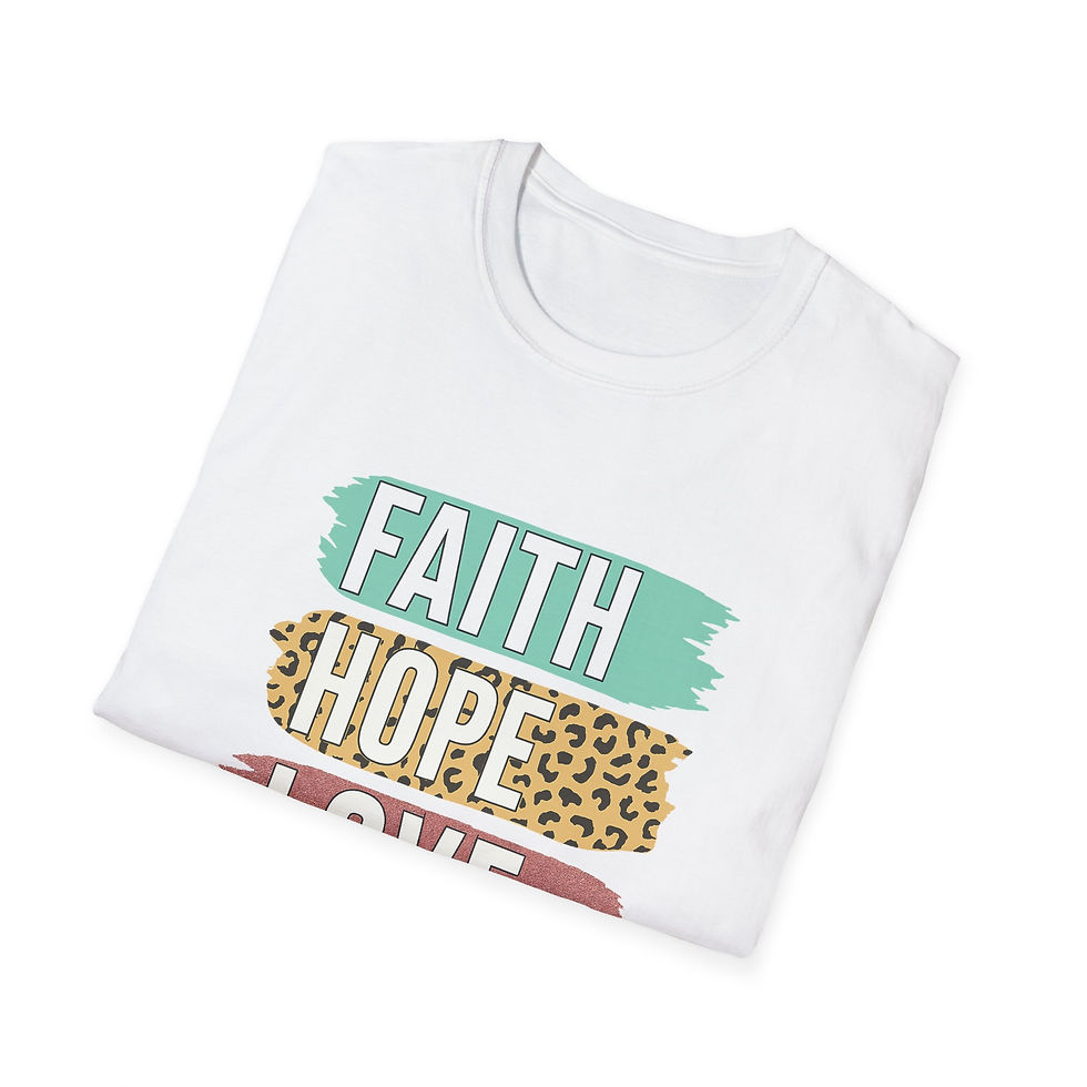 Thumbnail: Faith Hope Love T-Shirt | Unisex Inspirational Tee for Everyday Wear, 